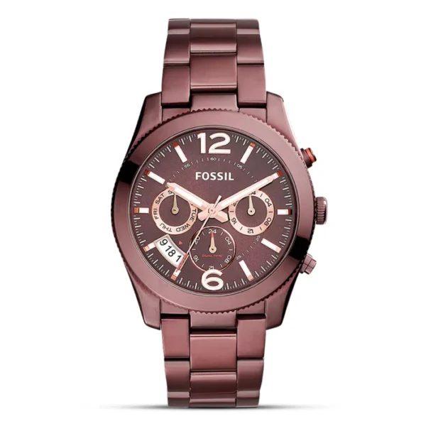 Fossil Perfect Boyfriend GMT Multifunction Maroon Dial Watch