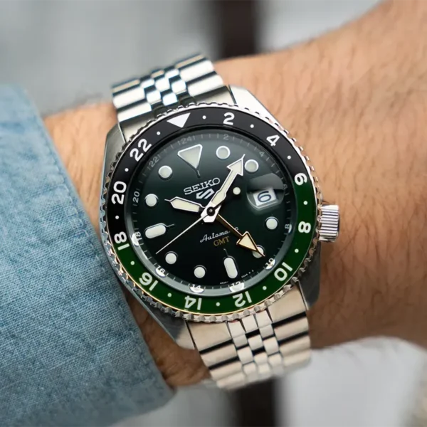 Seiko 5 Sports SKX Series GMT Green Dial Men’s Watch